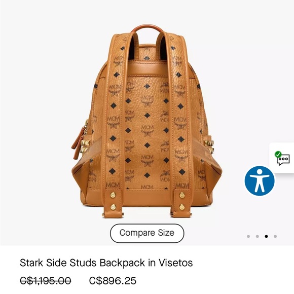 MCM Small Stark Side Studs Backpack in Visetos - UNISEX - Picture 14 of 16